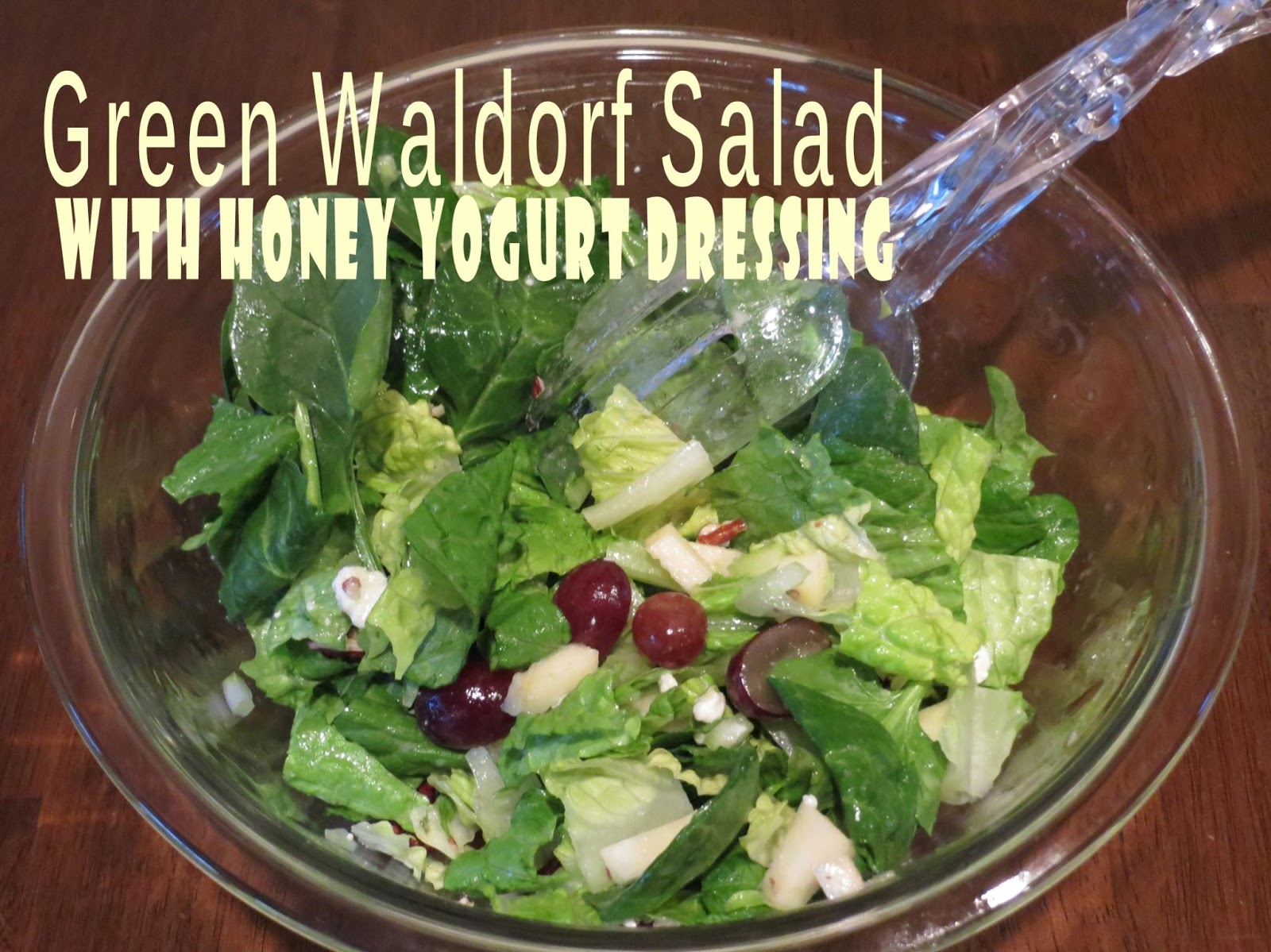 Two Magical Moms Green Waldorf Salad with Honey Yogurt Dressing