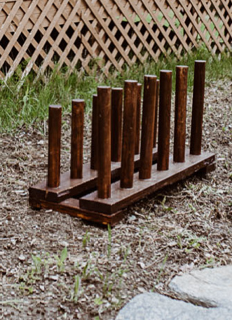 wooden boot tree stand
