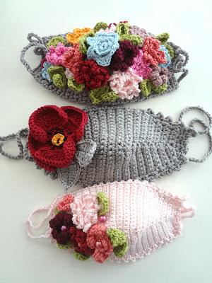 Bohemian Flower Masks - crochet pattern