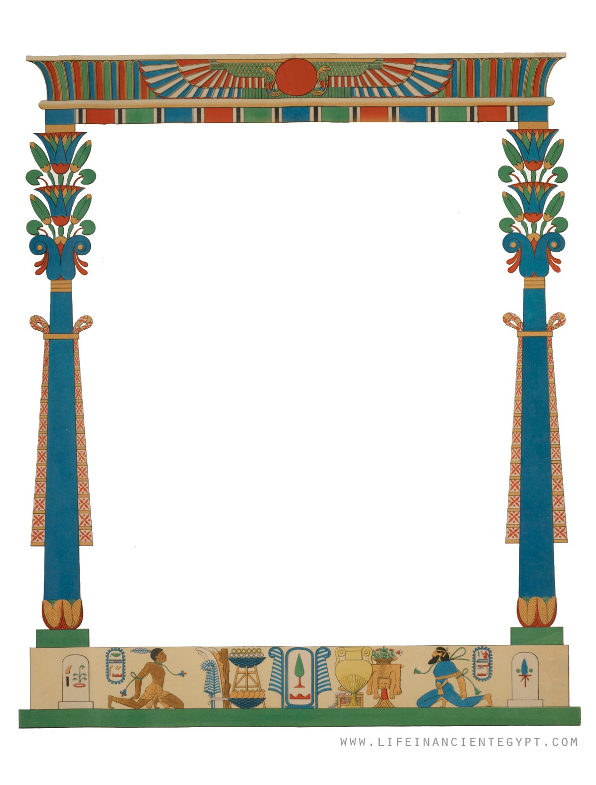 Free Printable Ancient Egyptian Clipart Frame for Page Borders or