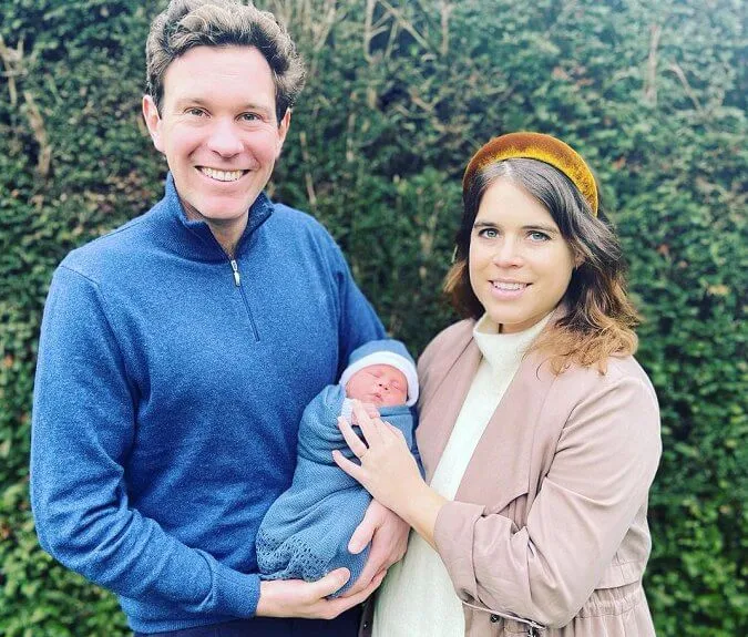 Baby August is Princess Eugenie and Jack Brooksbank's first child and her parents Andrew and Sarah Ferguson. Queen Elizabeth and Prince Philip