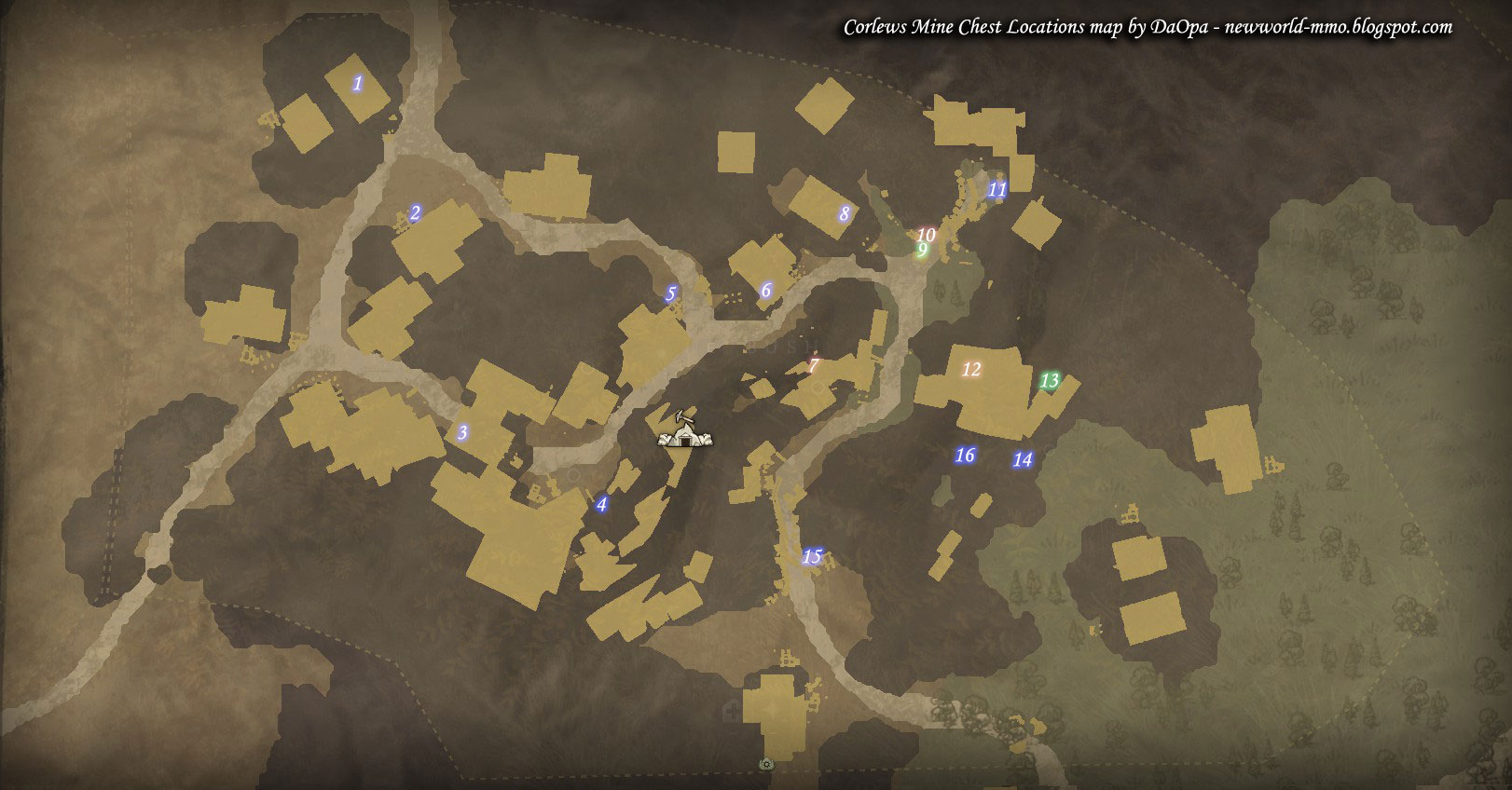 New World Corlews Mine chest locations