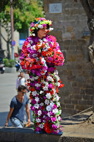 Woman Covered with Flowers