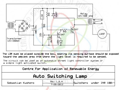 Automatic light activated switch circuit