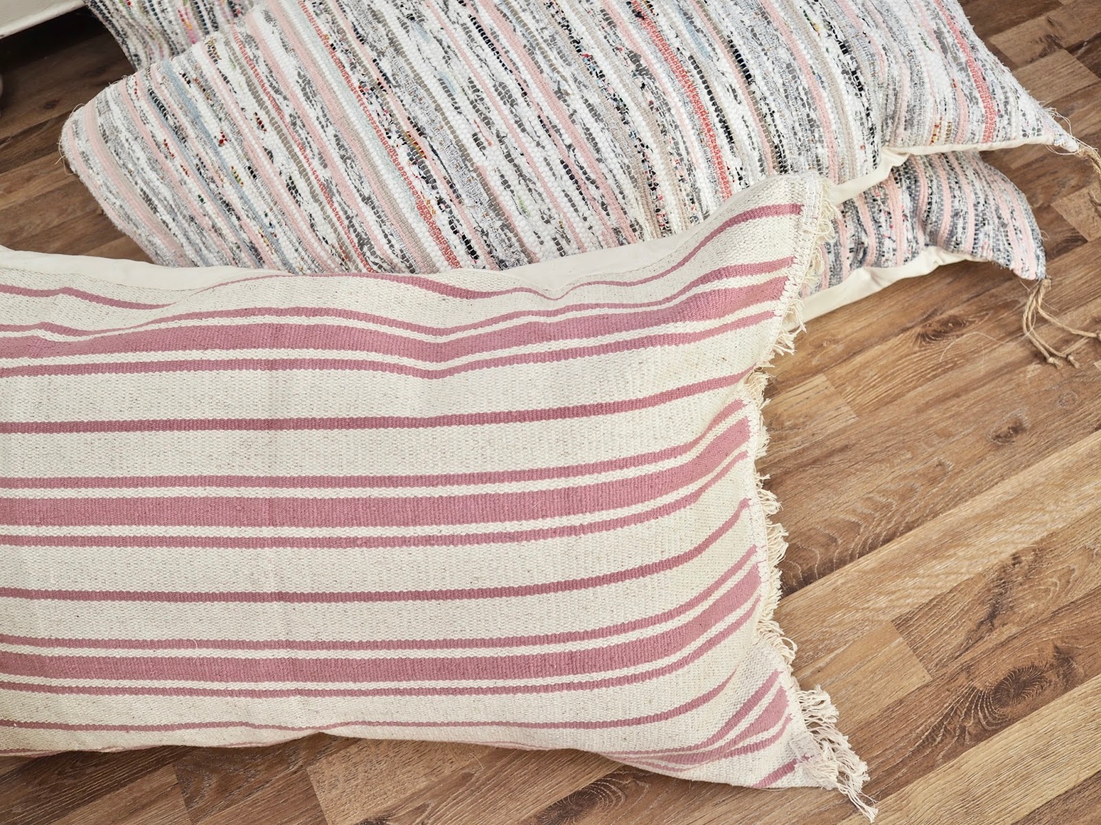 Ikea Tanum Rug turned into a DIY garden pillow.