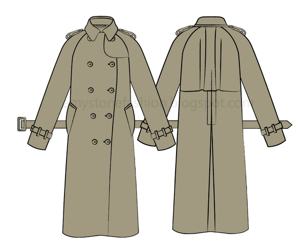 Trench coat fashion sketch template 0157 ~ Amy Stone's Sketches