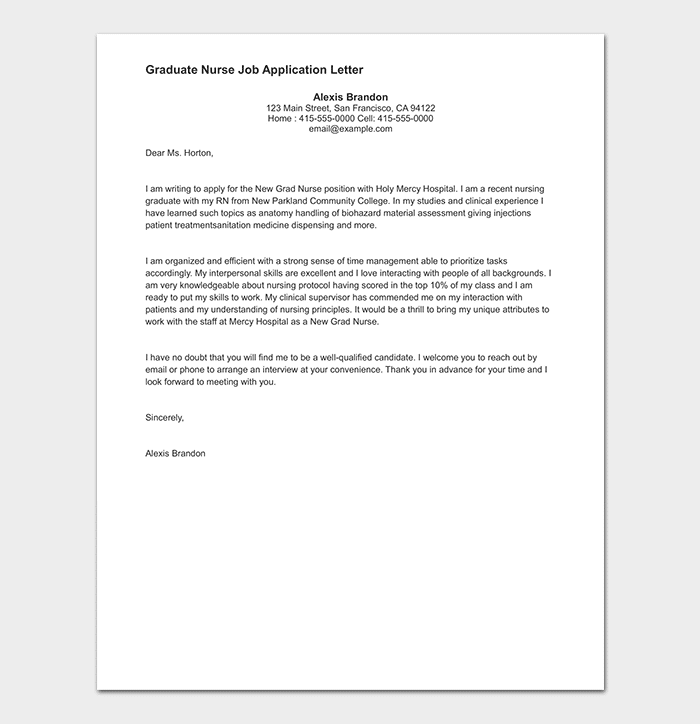 Cover Letter For Nursing Learnership Application Sample Letter
