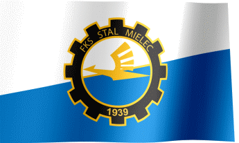 The waving flag of Stal Mielec with the logo (Animated GIF)