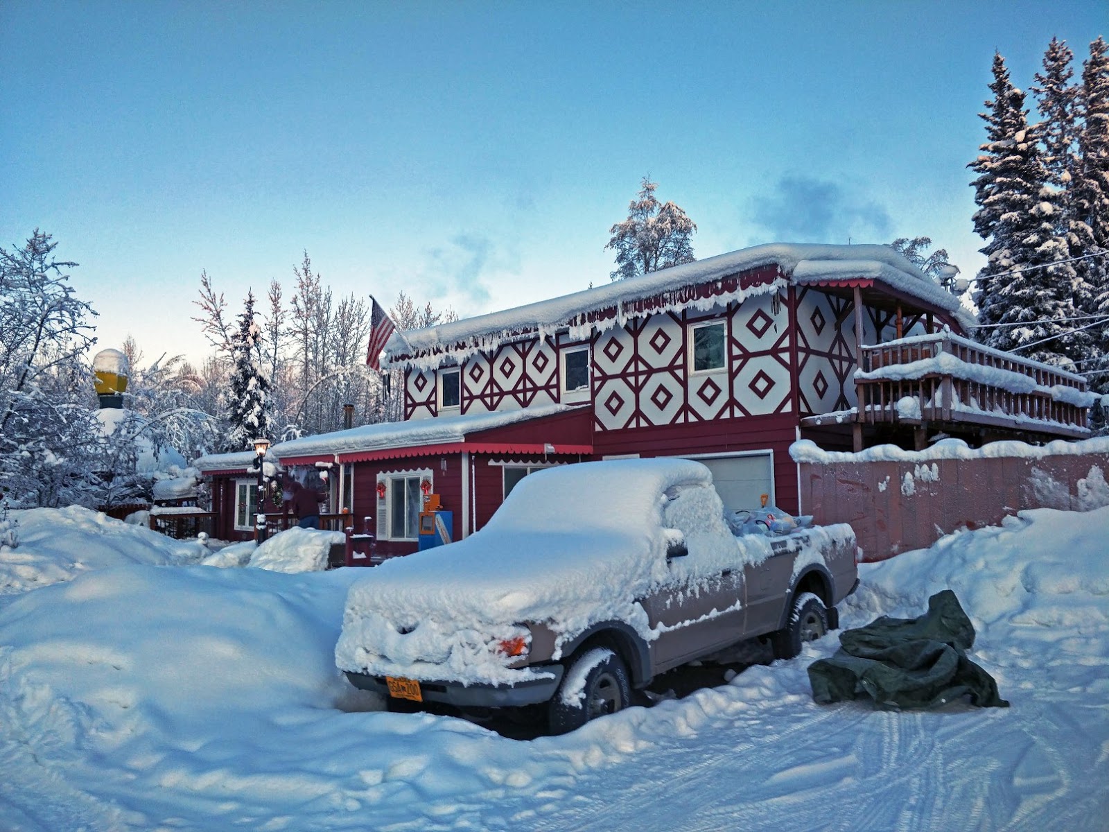 the viewing deck Extremely Cold (36'C) Short Visit in Fairbanks, Alaska