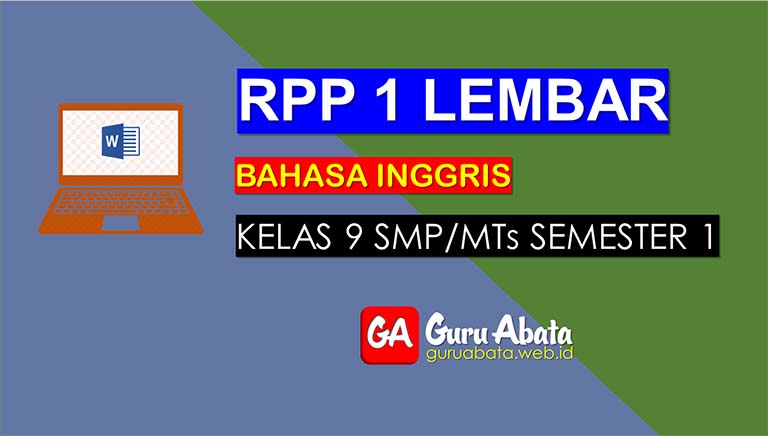 Contoh RPP 1 Lembar Bahasa Inggris Untuk SMP Kelas 9