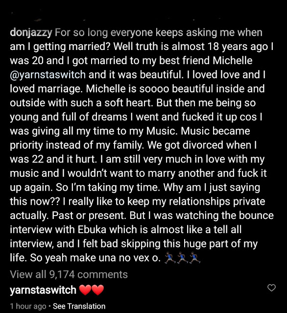I was married 18 years ago and got divorced- Don jazzy reveals (Photos)