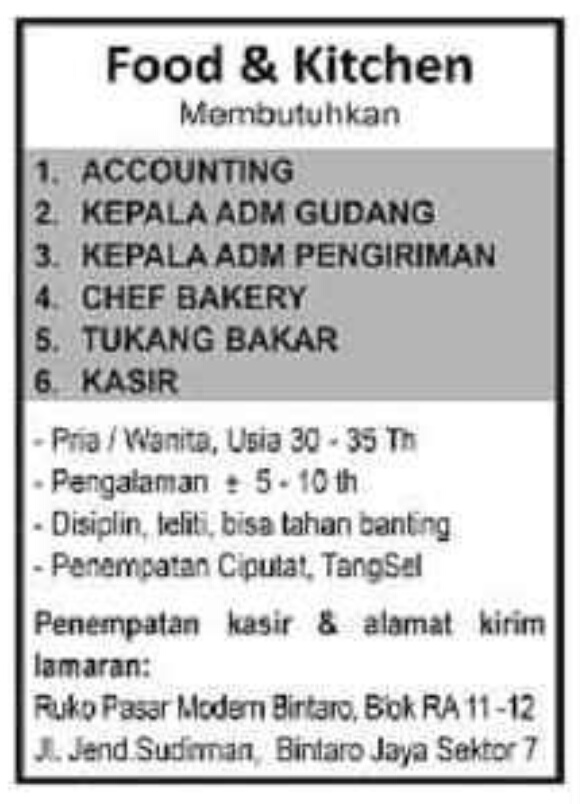 20 Contoh Gambar Iklan Lowongan Pekerjaan - Iklan Baris Poskota Hari Ini