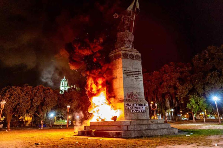 Criminoso atentado contra estátua de Pedro Álvares Cabral na zona sul do Rio, no contexo do 'marco temporal' prova a importância de seu feito Criminoso atentado contra estátua de Pedro Álvares Cabral na zona sul do Rio, no contexo do 'marco temporal' prova a importância de seu feito