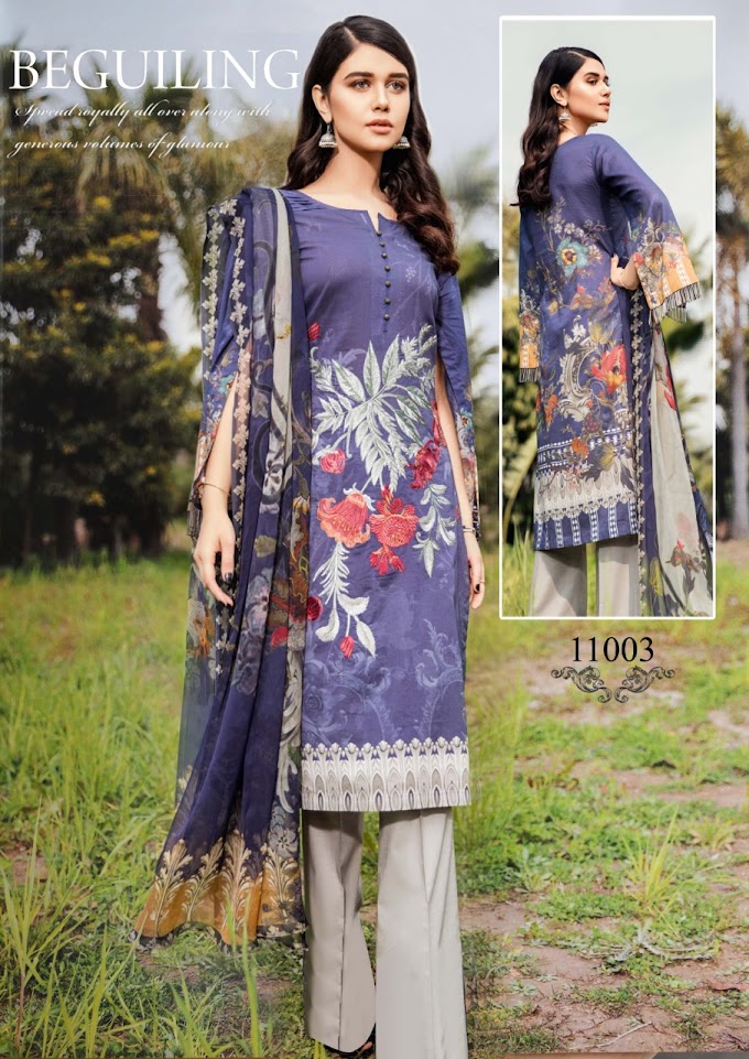 Iznik Chinon Cotton Pakistani dress material Wholesaler