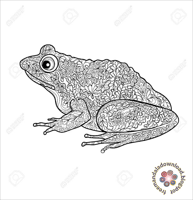 Frosch Mandala FärbungFrog Mandala Coloring free Free