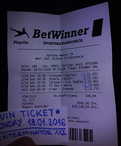 WIN TICKET FROM YESTERDAY 18.01.2016
