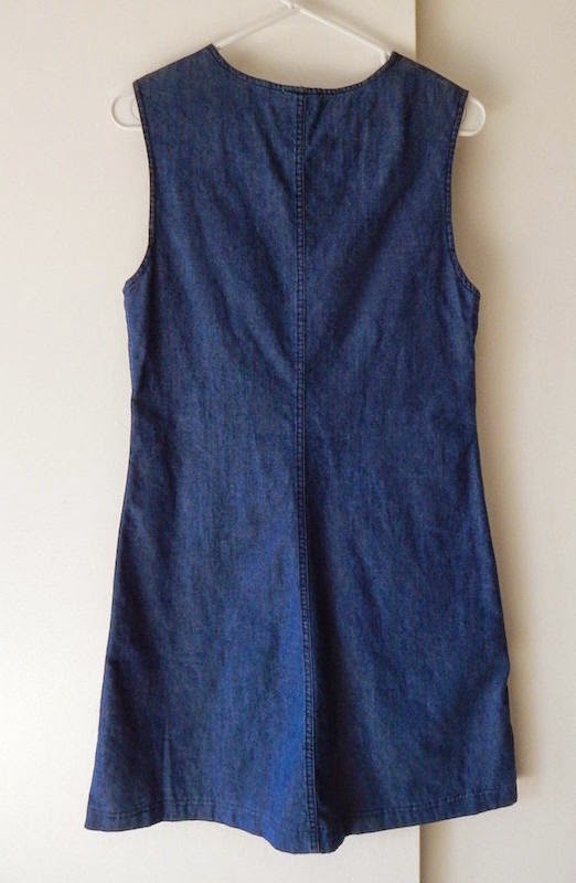 laws of general economy: Vintage Laura Ashley Deadstock Denim Jumper Dress / SIze Small/4