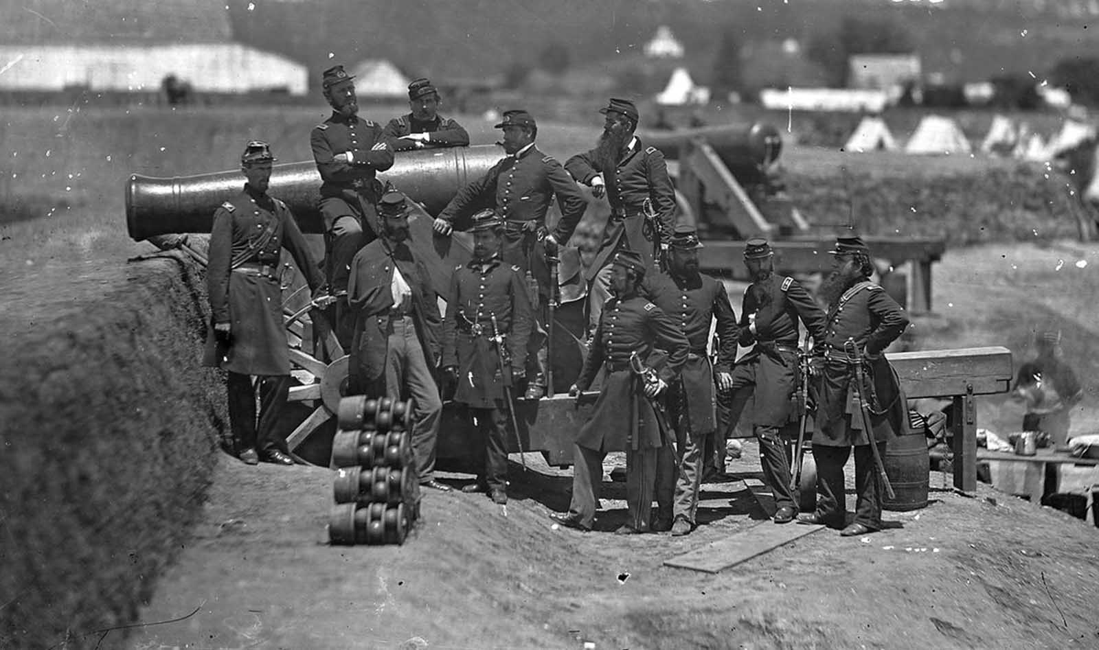 Officers of the 69th Infantry New York, at Fort Corcoran, Virginia, with Col. Michael Corcoran. 