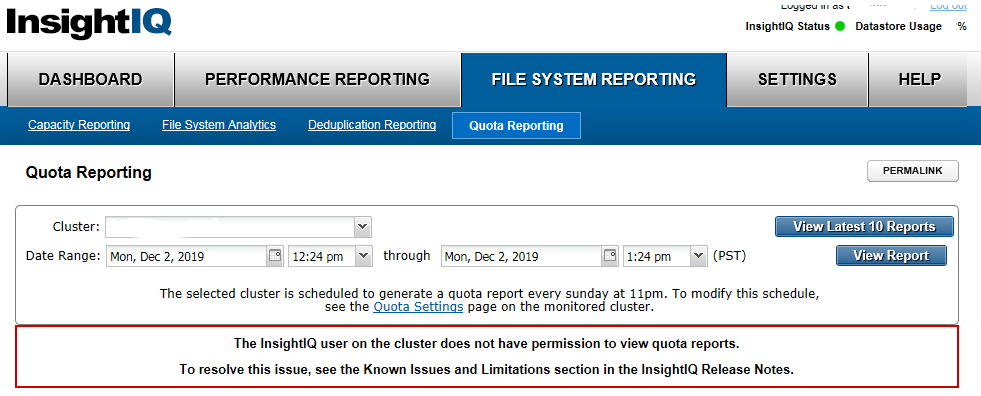 Infra World: InsightIQ Error: The InsightIQ user on the cluster does ...