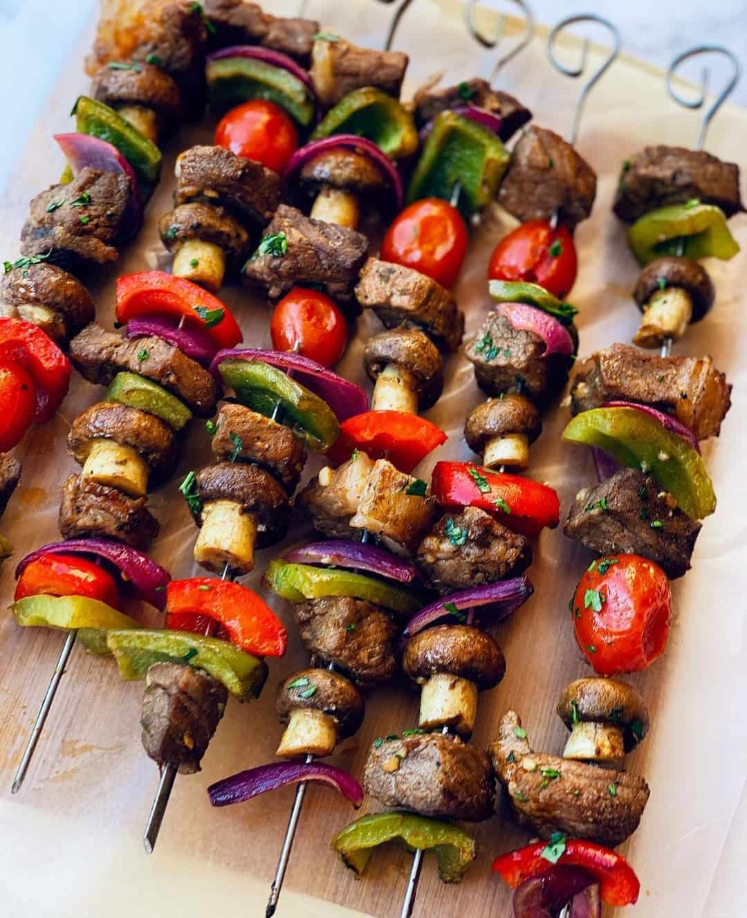 OVEN GRILLED STEAK KEBABS