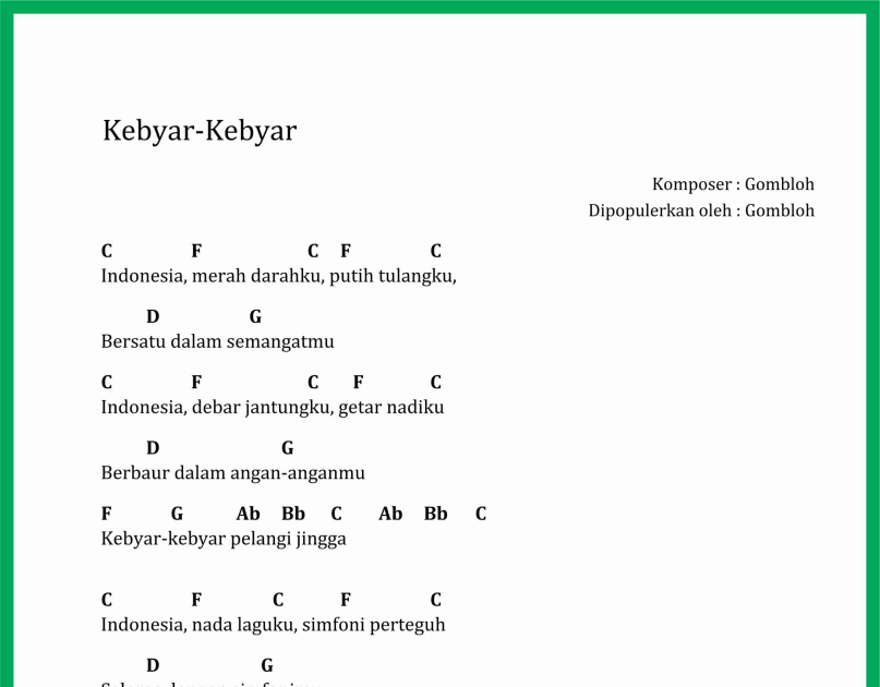Chord Lagu Kebyar Kebyar Seputar Musik Chord Lagu Kebyar Kebyar Seputar Musik