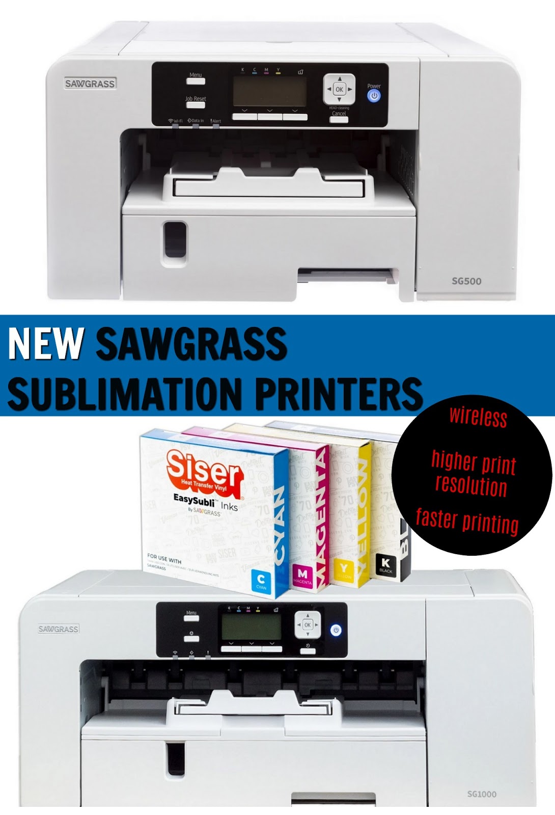 tornado Dierbare Ontevreden New Sawgrass SG500 / SG1000 Sublimaton Printers: Features, Price, Details -  Silhouette School