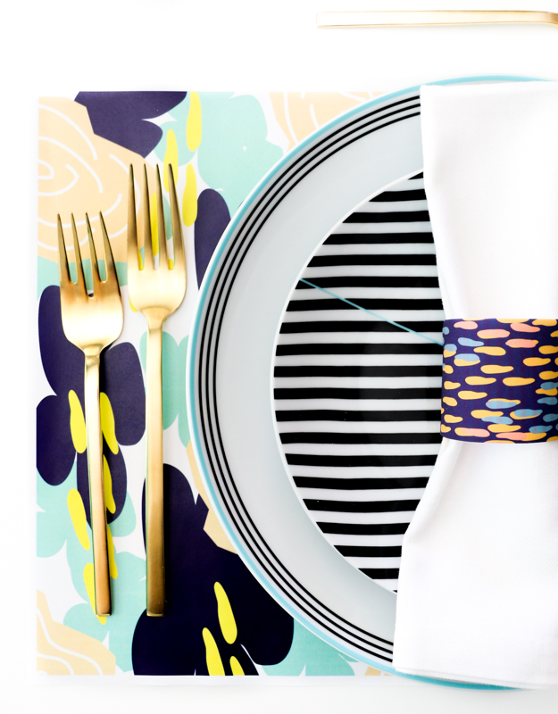 A Kailo Chic Life DIY It Patterned Napkin Rings and Printable Placemats