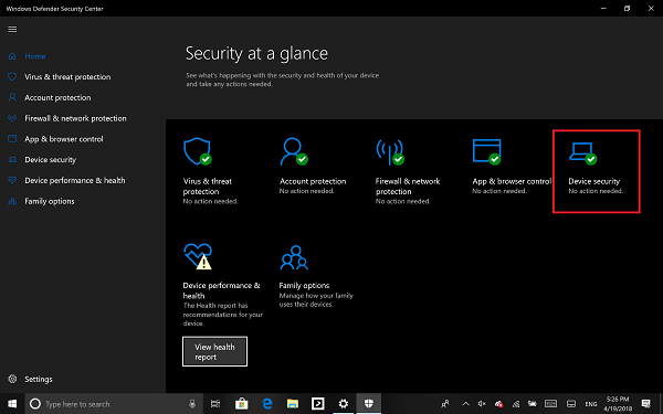 Sistema de seguridad de Windows Defender para PC