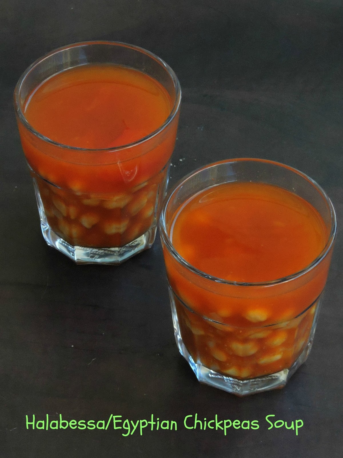 Priya's Versatile Recipes Halabessa/Halabisa/Egyptian Chickpeas Spicy Soup