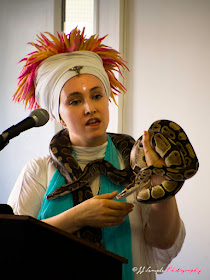 Kwali Kumara helps attendees overcome fear of snakes