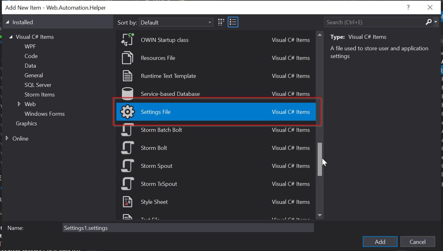 What is the use of TestSettings file (.runsettings) in Visual Studio