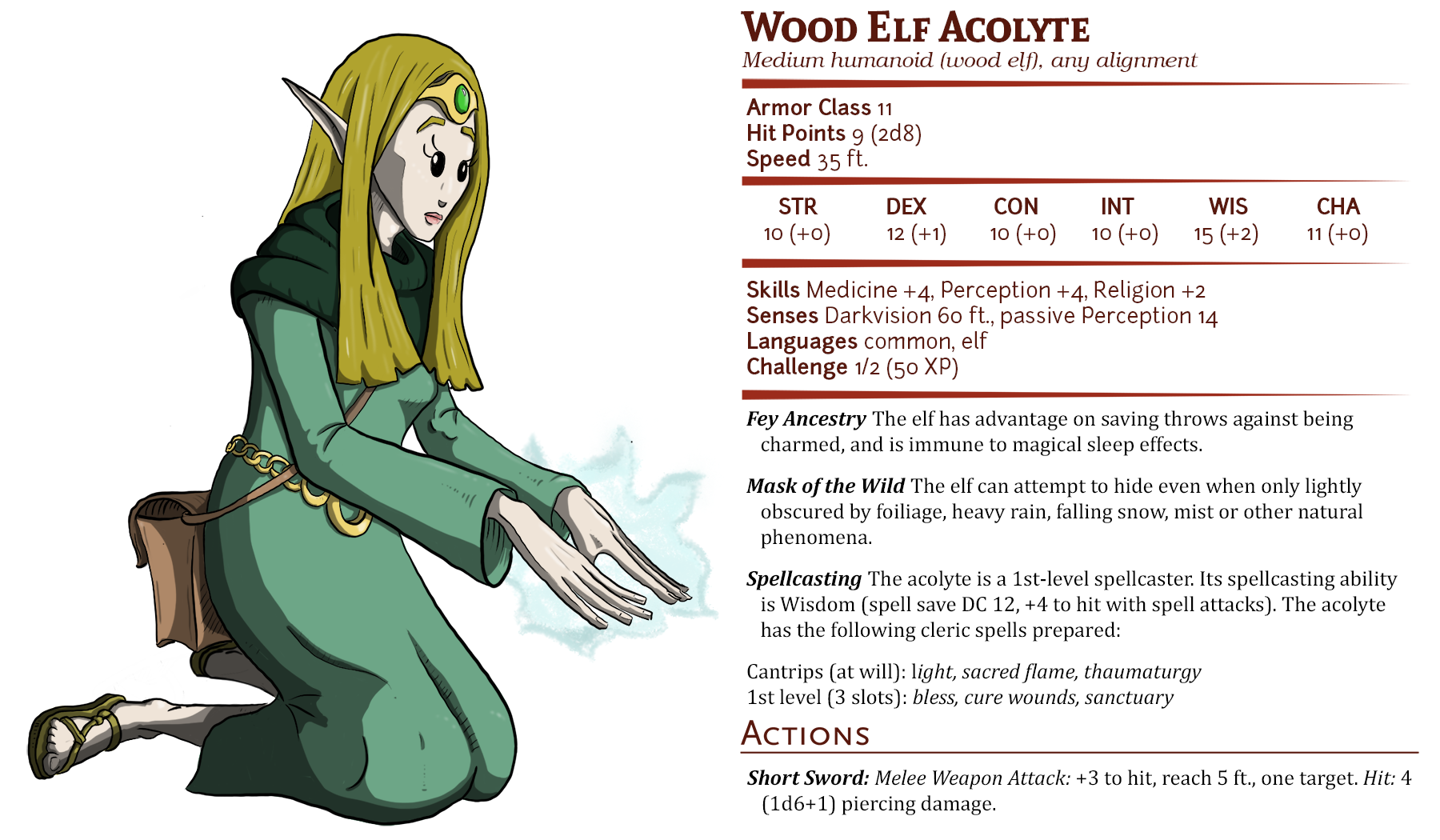 D&D Basic NPC Gallery Elf Acolyte