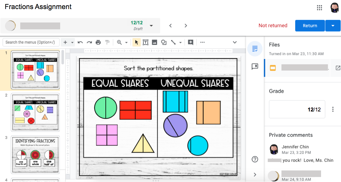how to do assignment on google slides