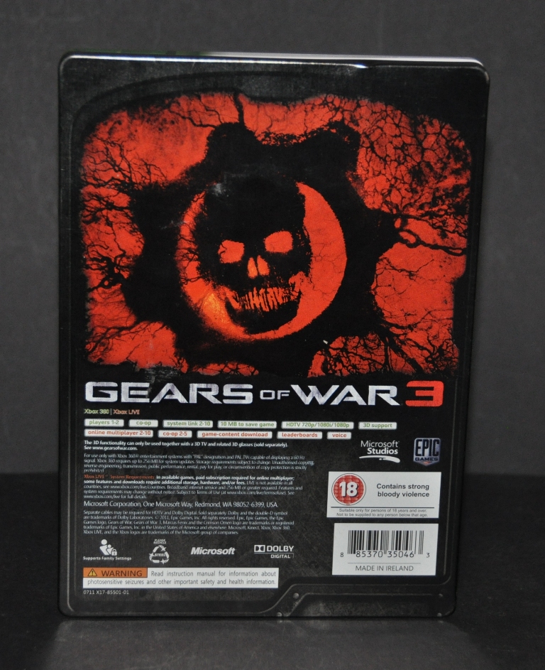 O Colecioneiro Steelbook 4 Gears of War 3 Steelbook Edition