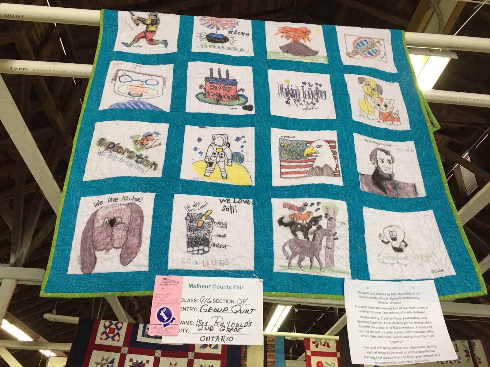 Val's Quilting Studio Classroom Quilt's Fair Win!