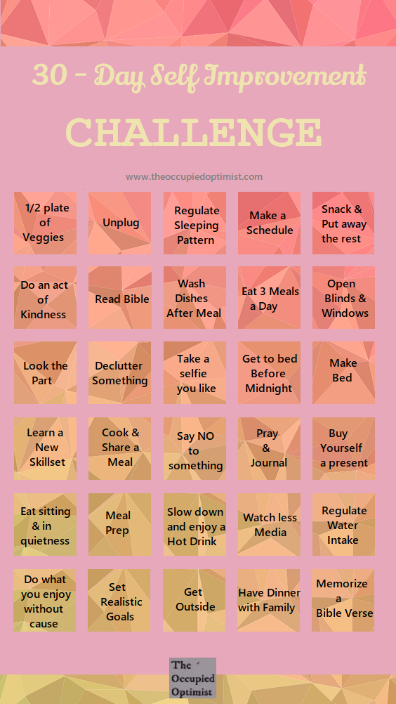 30 Day Self Improvement Challenge | The Occupied Optimist : 30 Day Self ...