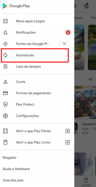 Como cancelar assinatura no Google Play 