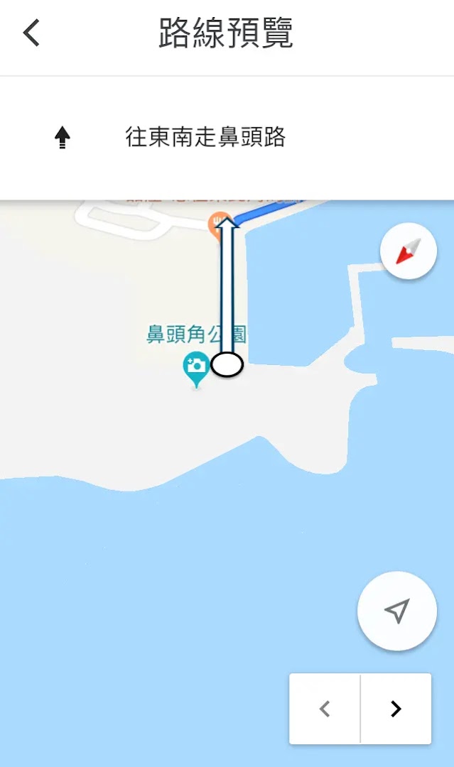 Google Maps 導航路線預覽