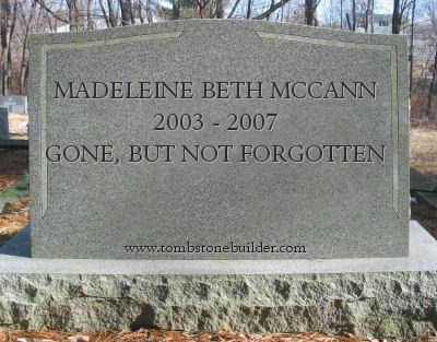 PeterMac's FREE e-book: What really happened to Madeleine McCann? Tombstone