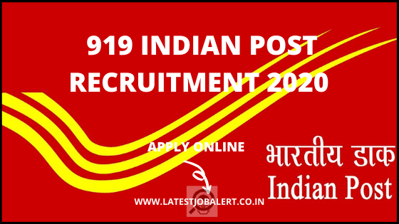 INDIAN POST Job: Indian Post Recruitment 2020 for 919 Post Master online form|Apply online 