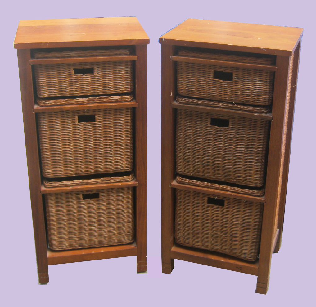 Uhuru Furniture & Collectibles Pair of Wicker Chests SOLD