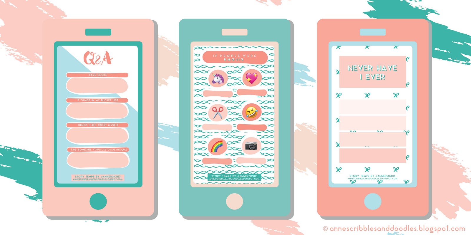 Cute Instagram Story Templates: Getting to Know You | Anne's Scribbles and Doodles