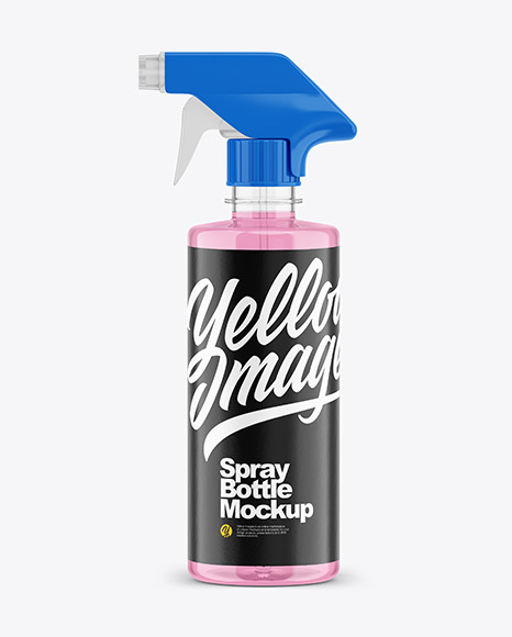 Download 500ml Clear Spray Bottle Mockup PSD Mockup Templates