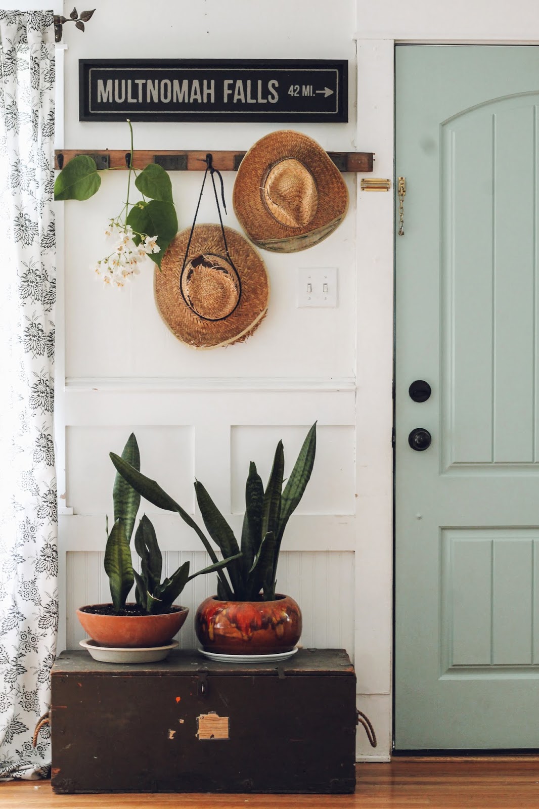 Cottage Style Entryway with Catalpa tree blooms