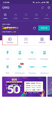transfer uang dari aplikasi ovo