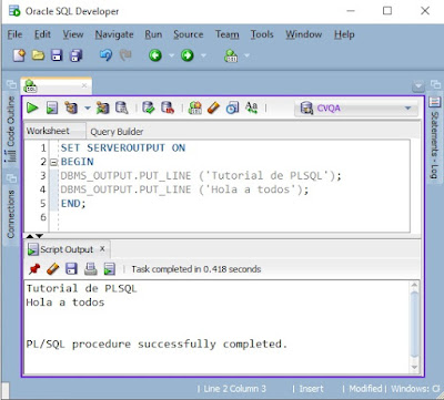 Como mostrar mensajes de texto en PL/SQL - Programación PL/SQL
