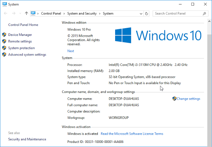 product key to activate window 10 pro