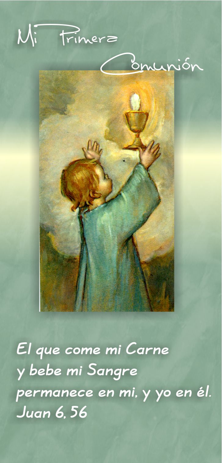 TARJETAS Y ORACIONES CATOLICAS MI PRIMERA COMUNIÓN 2