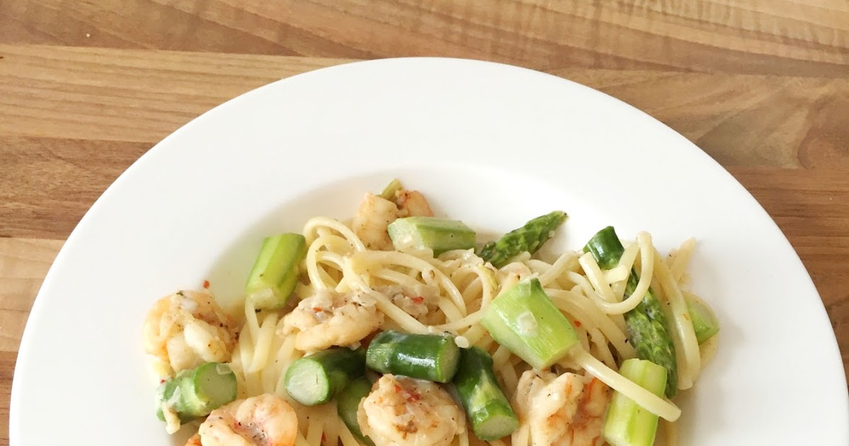 CUISINER BIEN : Pasta mit Spargel und Scampis in cremiger Sauce