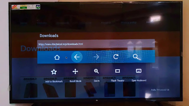 Remote accessable features in Puffine Tv browser in android tv Remote accessable features in Puffine Tv browser